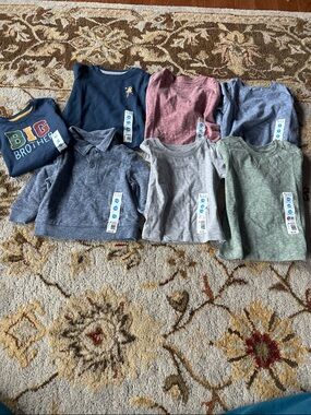 Assorted Boys Long-Sleeve Tops - Navy, Blue, Gray, red, Green(7 items)